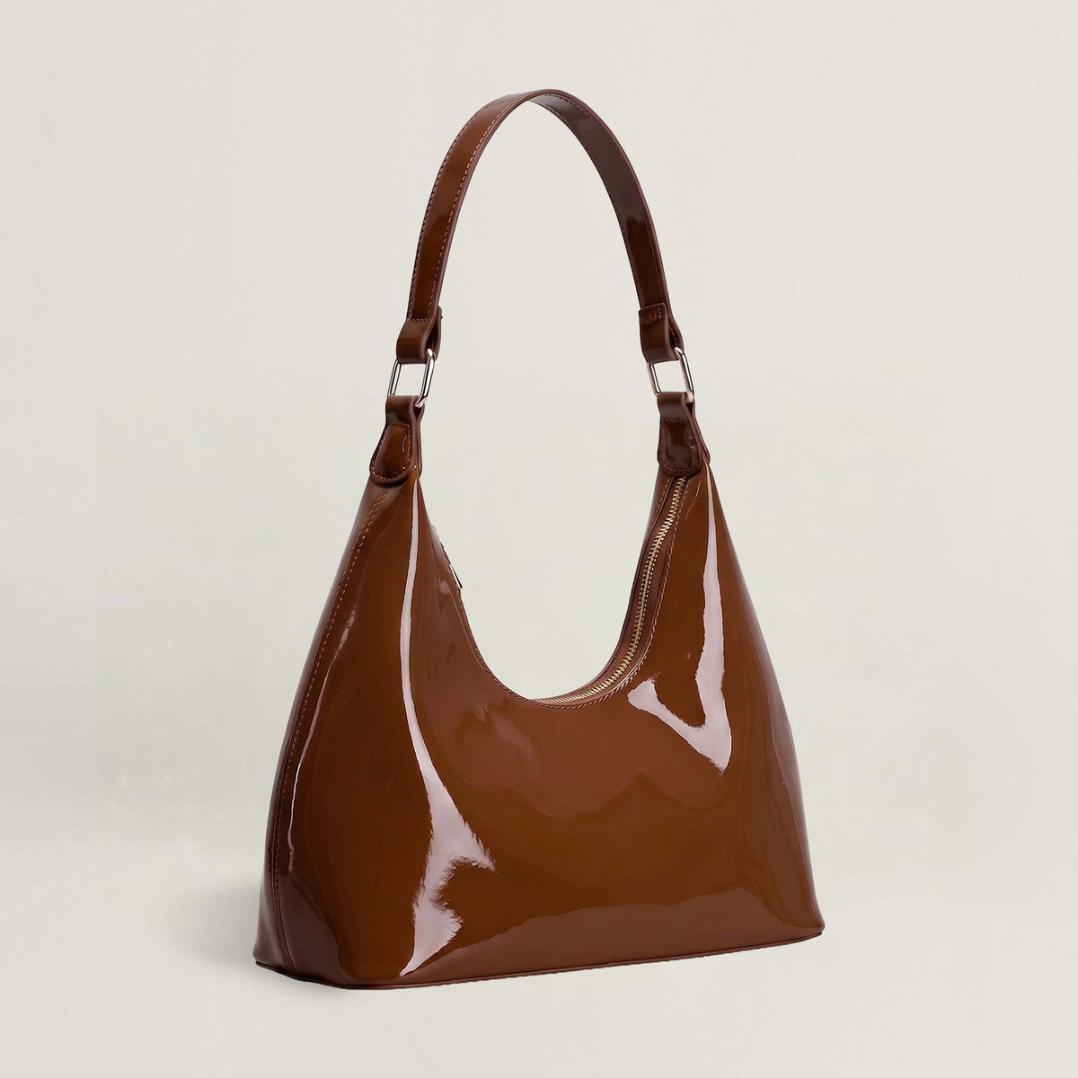Glossy Crescent Shoulder Bag