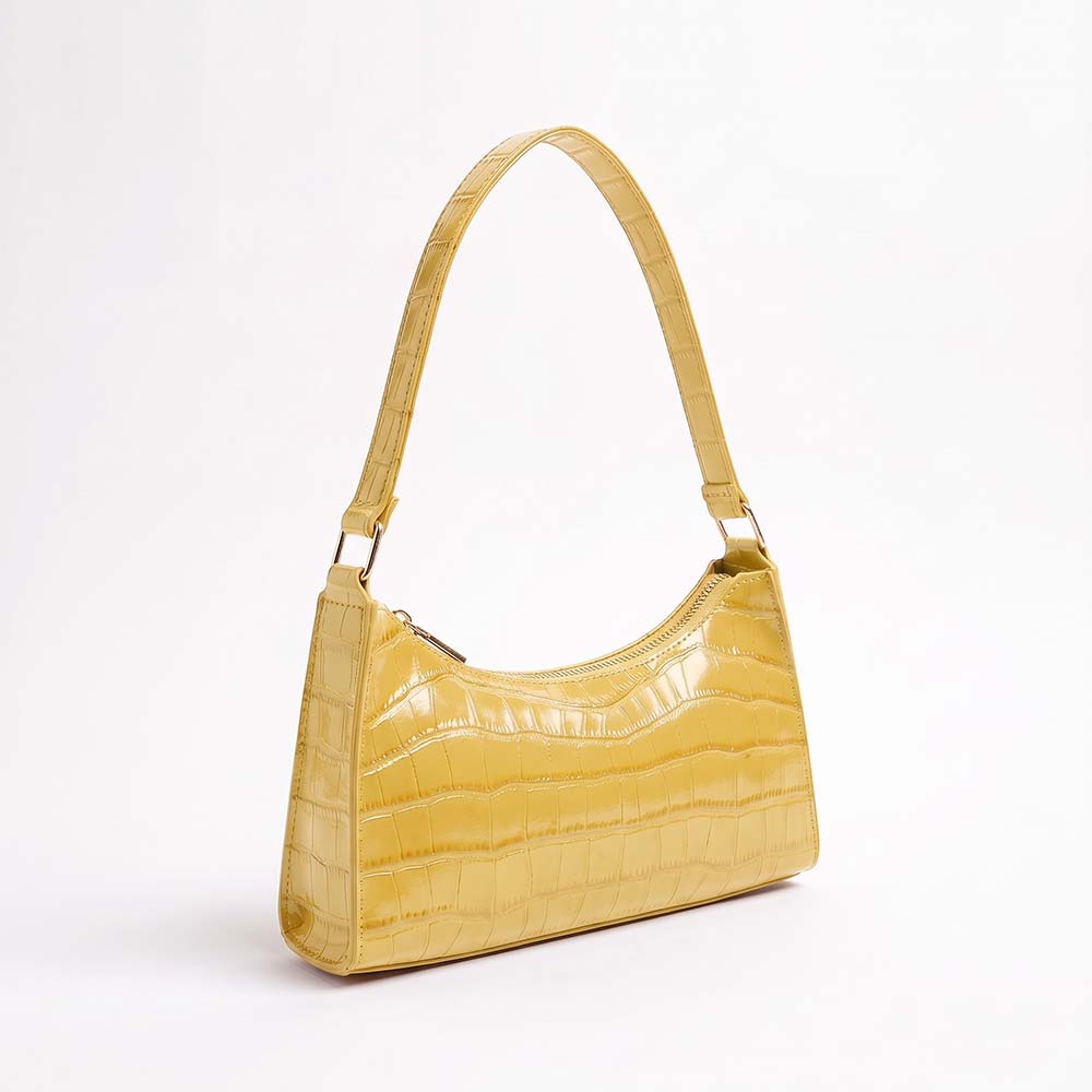 Ondine Croc-Embossed Shoulder Bag