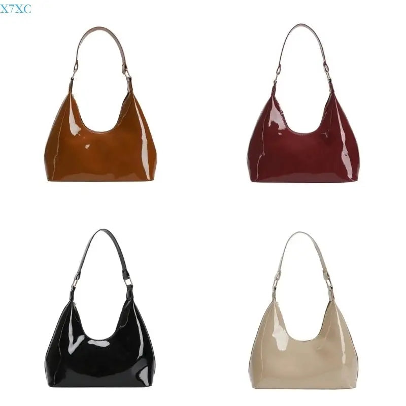 Glossy Crescent Shoulder Bag — view 2