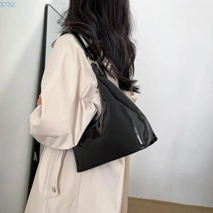Glossy Crescent Shoulder Bag — view 4
