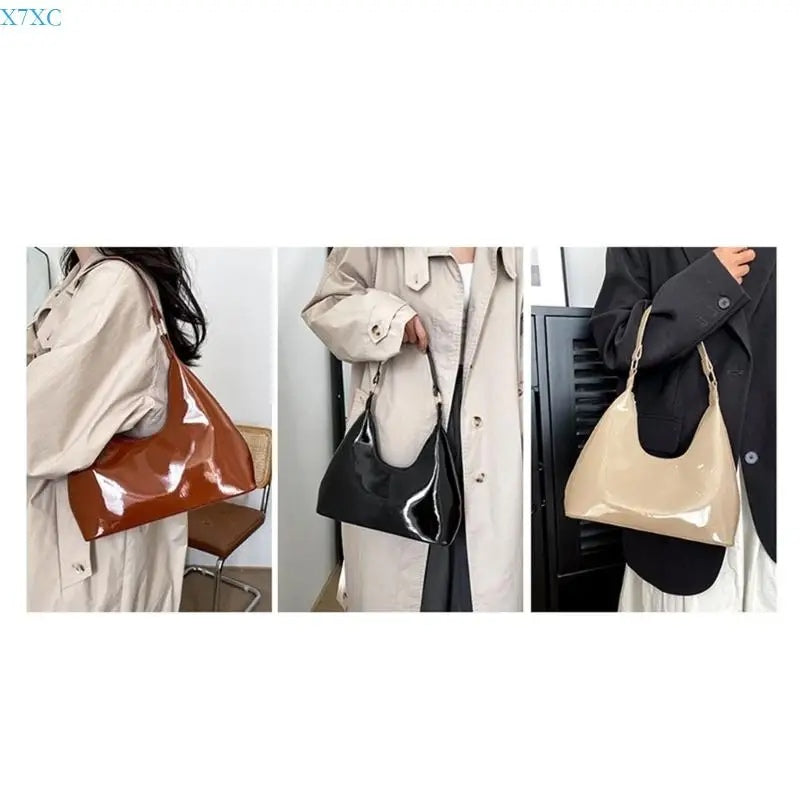 Glossy Crescent Shoulder Bag — view 5