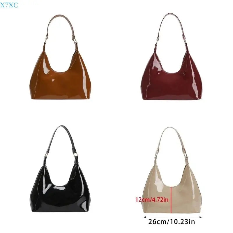 Glossy Crescent Shoulder Bag — view 6