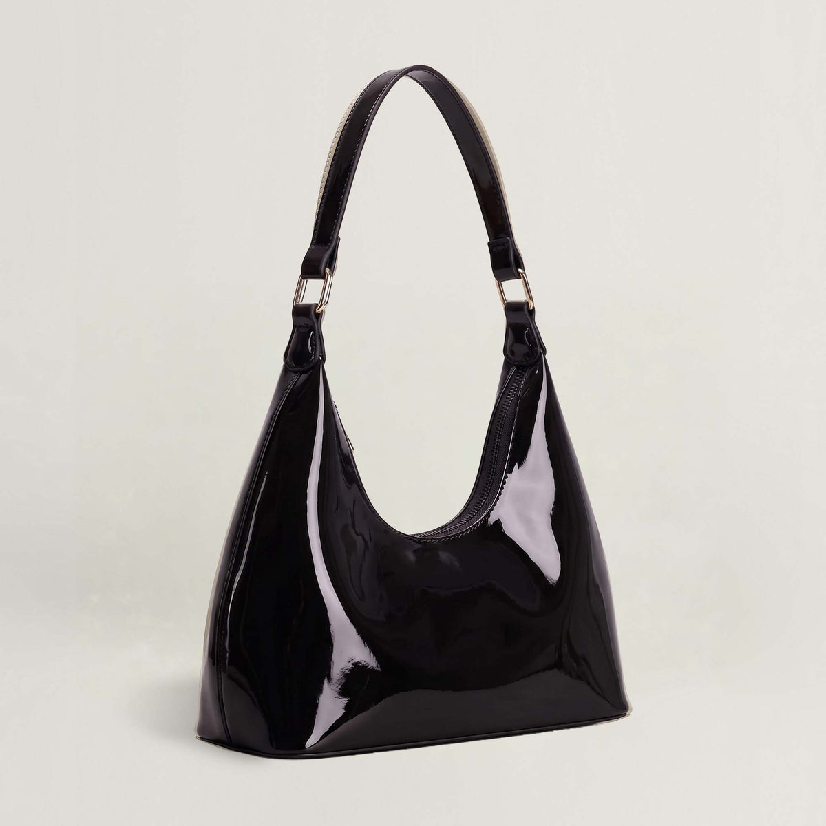 Glossy Crescent Shoulder Bag