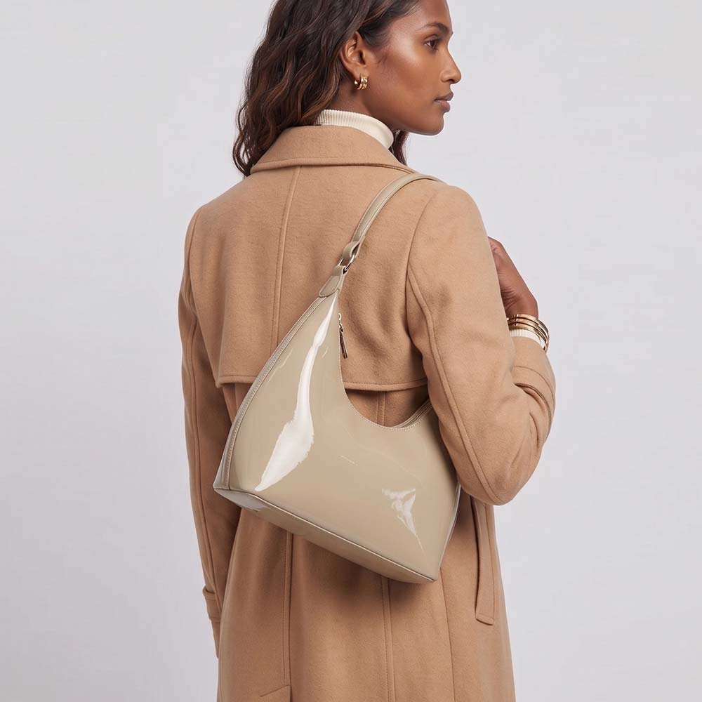 Glossy Crescent Shoulder Bag