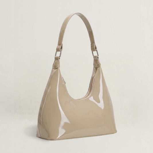 Glossy Crescent Shoulder Bag