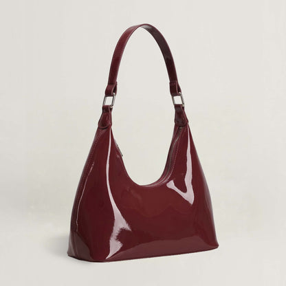 Glossy Crescent Shoulder Bag