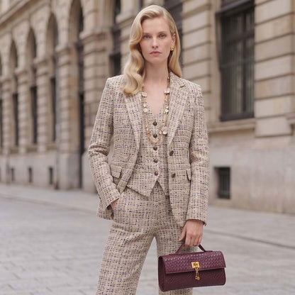 Geometric Baguette Clasp Bag