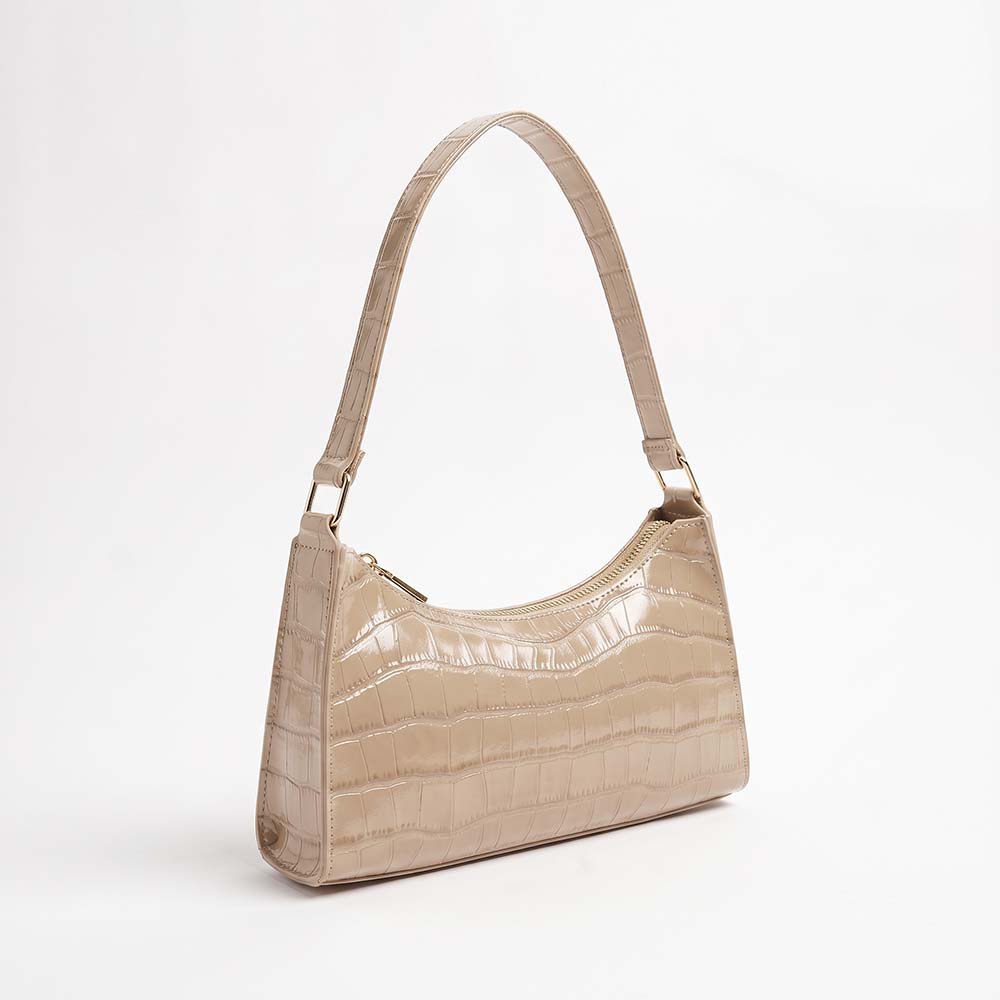 Ondine Croc-Embossed Shoulder Bag