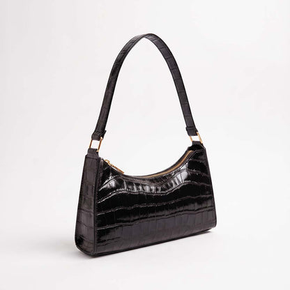 Ondine Croc-Embossed Shoulder Bag