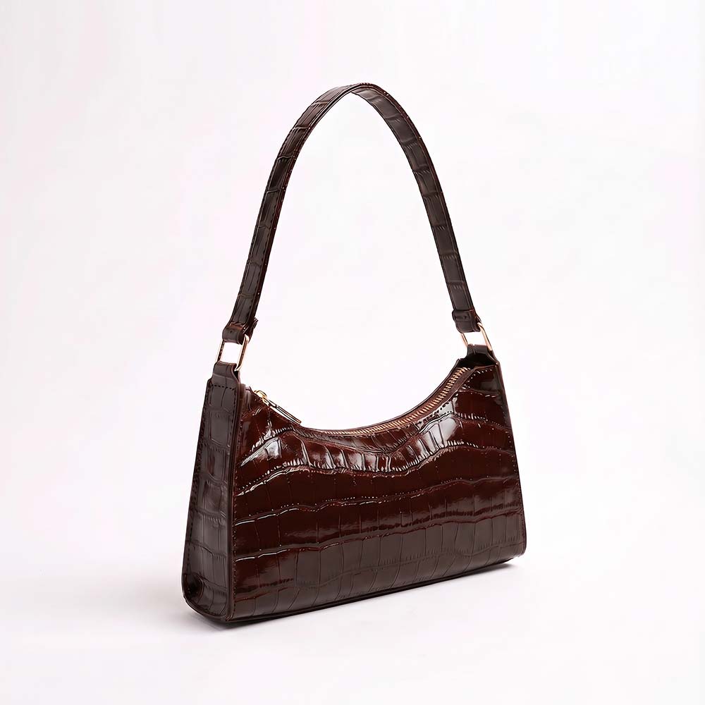 Ondine Croc-Embossed Shoulder Bag