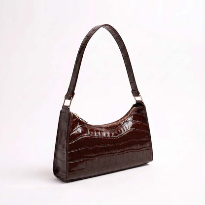 Ondine Croc-Embossed Shoulder Bag