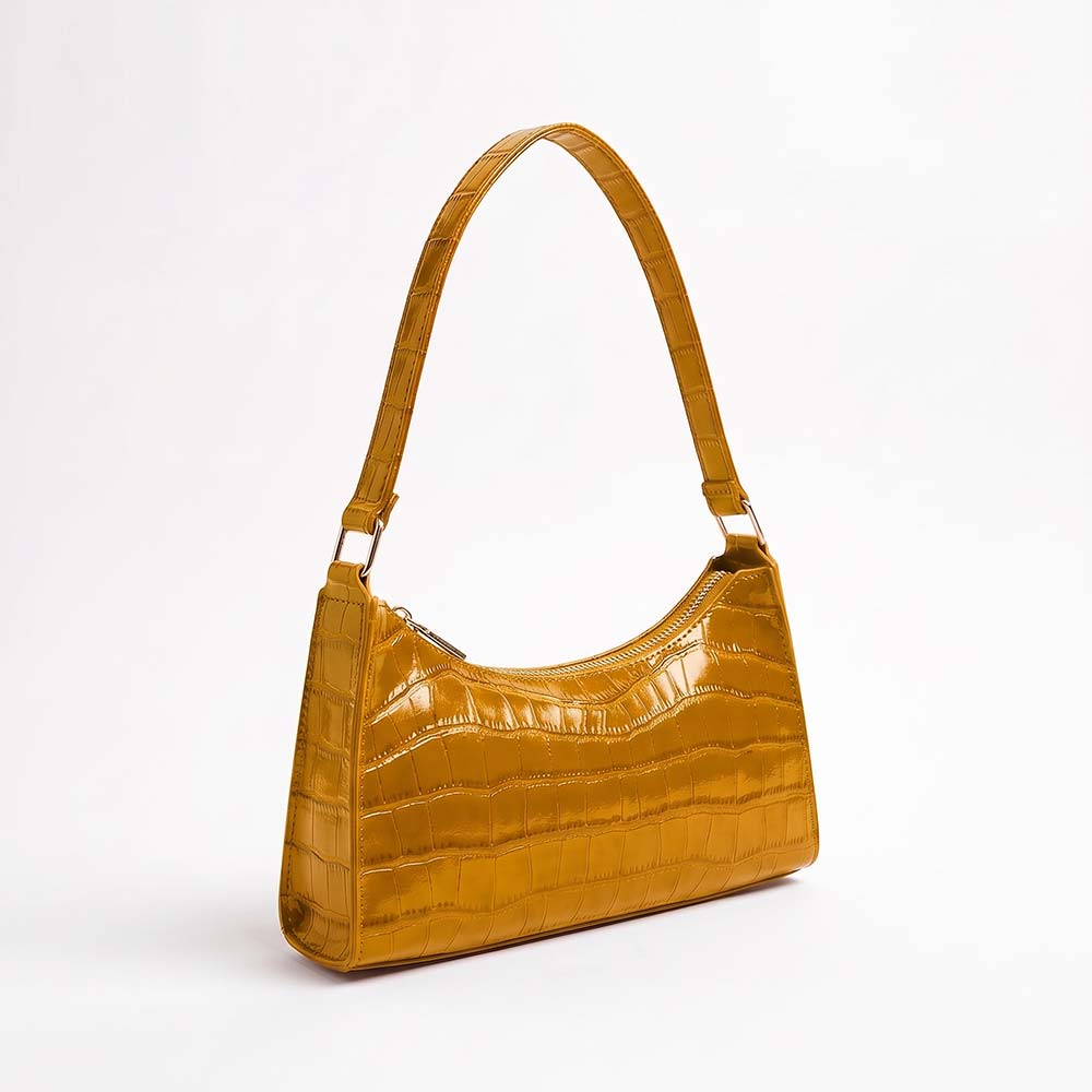 Ondine Croc-Embossed Shoulder Bag
