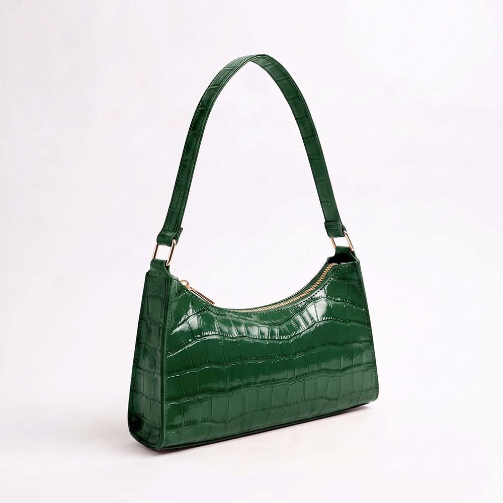 Ondine Croc-Embossed Shoulder Bag