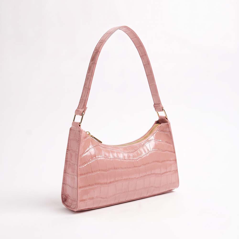 Ondine Croc-Embossed Shoulder Bag