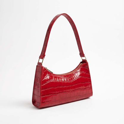 Ondine Croc-Embossed Shoulder Bag
