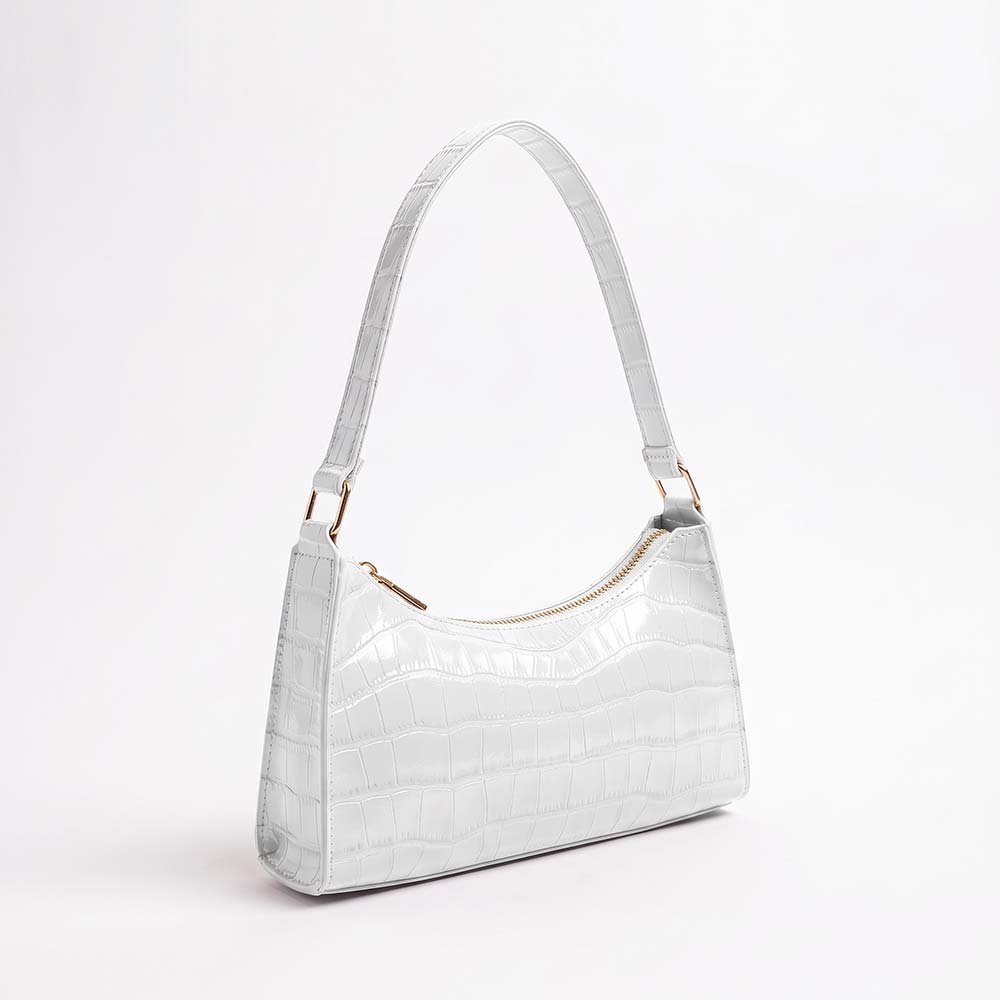 Ondine Croc-Embossed Shoulder Bag